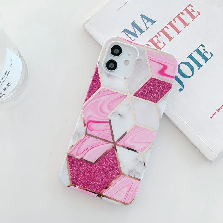 Glitter Powder Electroplated Marble TPU Phone Case, For iPhone 12 Pro Max, For iPhone 12 mini