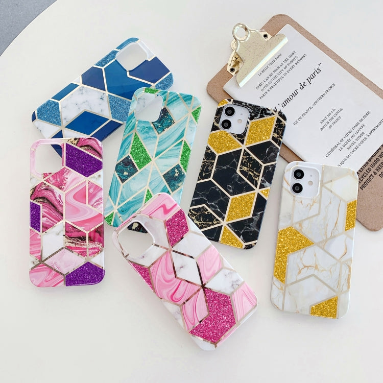 Glitter Powder Electroplated Marble TPU Phone Case, For iPhone 12 Pro Max, For iPhone 12 mini