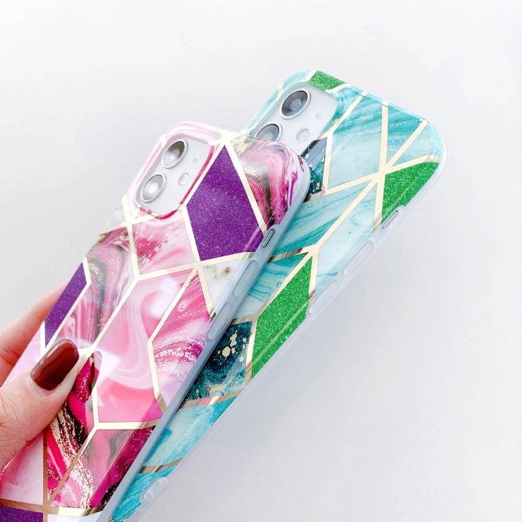 Glitter Powder Electroplated Marble TPU Phone Case, For iPhone 12 Pro Max, For iPhone 12 mini