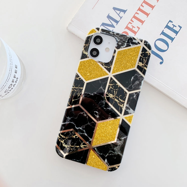 Glitter Powder Electroplated Marble TPU Phone Case, For iPhone 12 Pro Max, For iPhone 12 mini