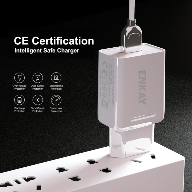 ENKAY Hat-Prince T006-1 18W USB QC 3.0 Fast Charging Travel Charger Power Adapter, EU Plug