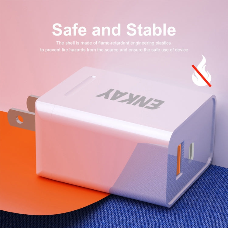 ENKAY Hat-Prince U033 18W 3A PD+QC 3.0 Fast Charging Travel Charger Power Adapter, US Plug