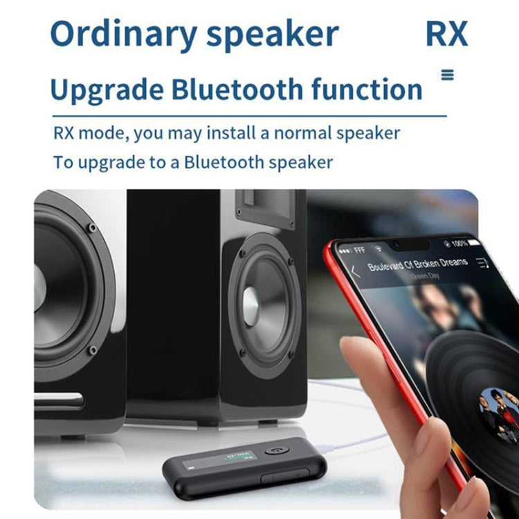 T2 2 en 1 Écran couleur OLED Bluetooth 5.0 Récepteur Émetteur sans fil