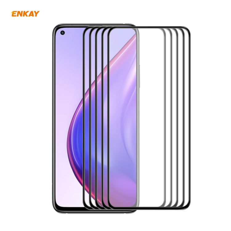5 PCS ENKAY Hat-Prince Anti-drop Full Glue Tempered Glass Full Screen Film Anti-fall Protector