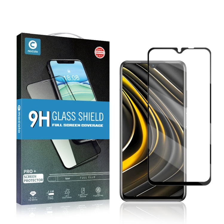 For Xiaomi Mi Poco M3 mocolo 0.33mm 9H 2.5D Full Glue Tempered Glass Film