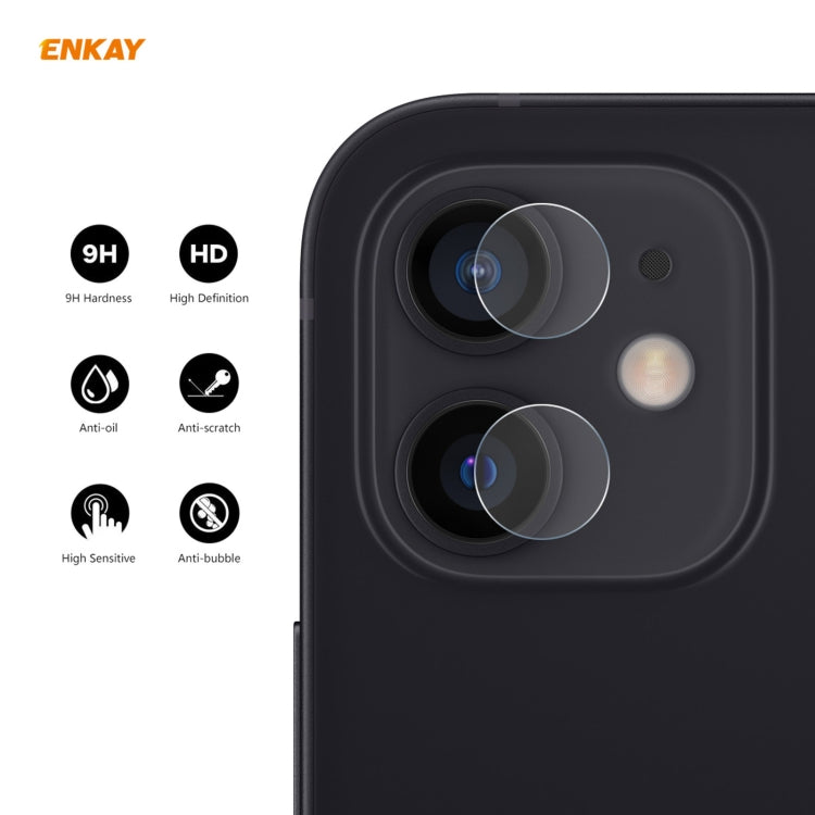 For iPhone 12 / 12 mini ENKAY Hat-Prince 0.2mm 9H 2.15D Round Edge Rear Camera Lens Tempered Glass Film 2 PCS/Set, 1 Set, 2 Set, 5 Set, 10 Set