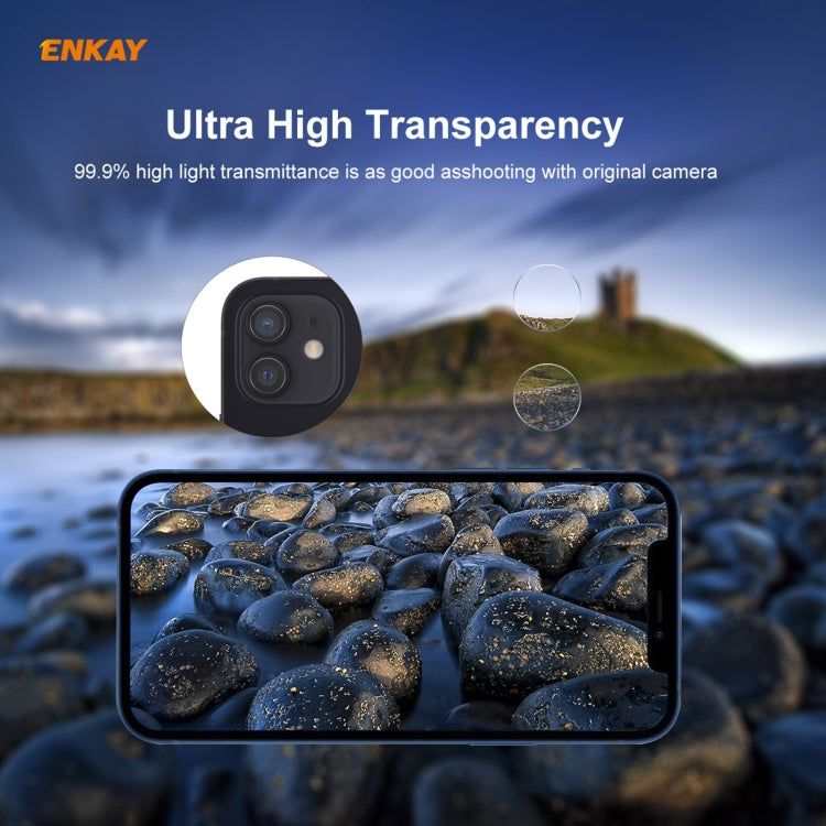 For iPhone 12 / 12 mini ENKAY Hat-Prince 0.2mm 9H 2.15D Round Edge Rear Camera Lens Tempered Glass Film 2 PCS/Set, 1 Set, 2 Set, 5 Set, 10 Set