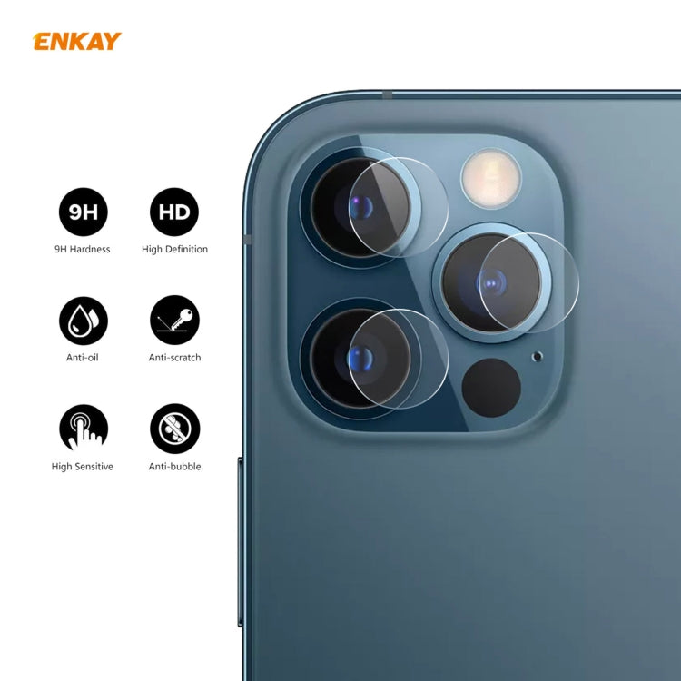 For iPhone 12 Pro / 12 Pro Max ENKAY Hat-Prince 0.2mm 9H 2.15D Round Edge Rear Camera Lens Tempered Glass Film 3 PCS/Set, 1 Set, 2 Set, 5 Set, 10 Set