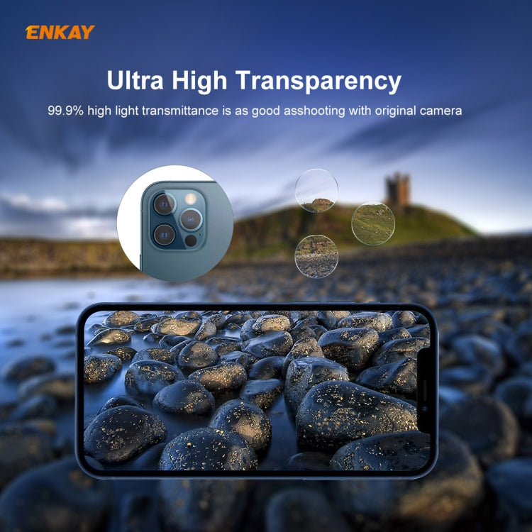 For iPhone 12 Pro / 12 Pro Max ENKAY Hat-Prince 0.2mm 9H 2.15D Round Edge Rear Camera Lens Tempered Glass Film 3 PCS/Set, 1 Set, 2 Set, 5 Set, 10 Set