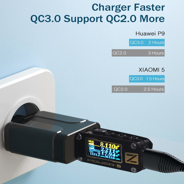 LZ-023 18W QC 3.0 USB Portable Travel Charger + 3A USB to 8 Pin Data Cable, US Plug, USB to 8 Pin Data Cable, US Plug, 8 Pin Data Cable, US Plug