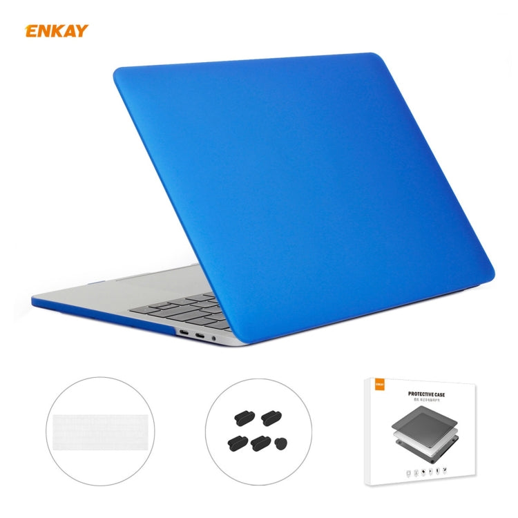 ENKAY 3 in 1 Matte Laptop Protective Case + EU Version TPU Keyboard Film + Anti-dust Plugs Set for MacBook Pro 13.3 inch A1706 / A1989 / A2159 (with Touch Bar), For MacBook Pro 13.3 inch A1706 (with Touch Bar)