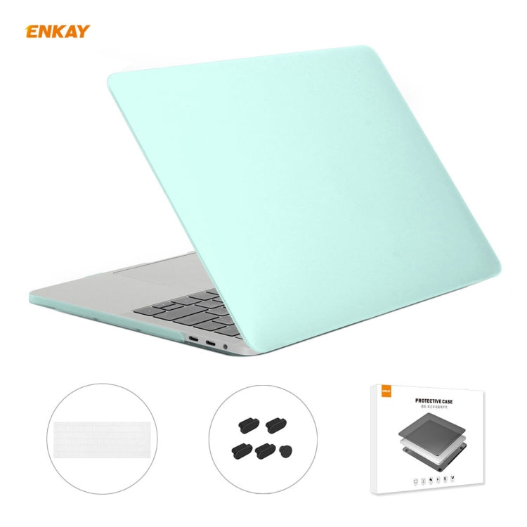 ENKAY 3 in 1 Matte Laptop Protective Case + EU Version TPU Keyboard Film + Anti-dust Plugs Set for MacBook Pro 13.3 inch A1706 / A1989 / A2159 (with Touch Bar), For MacBook Pro 13.3 inch A1706 (with Touch Bar)