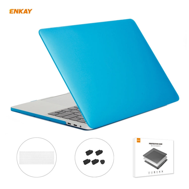 ENKAY 3 in 1 Matte Laptop Protective Case + EU Version TPU Keyboard Film + Anti-dust Plugs Set for MacBook Pro 13.3 inch A1706 / A1989 / A2159 (with Touch Bar), For MacBook Pro 13.3 inch A1706 (with Touch Bar)