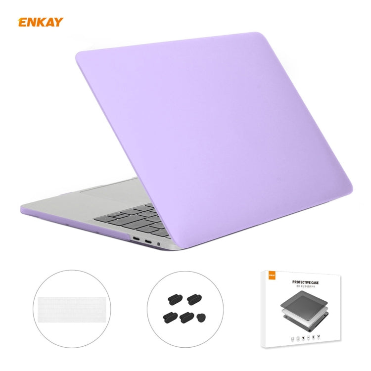 ENKAY 3 in 1 Matte Laptop Protective Case + EU Version TPU Keyboard Film + Anti-dust Plugs Set for MacBook Pro 13.3 inch A1706 / A1989 / A2159 (with Touch Bar), For MacBook Pro 13.3 inch A1706 (with Touch Bar)