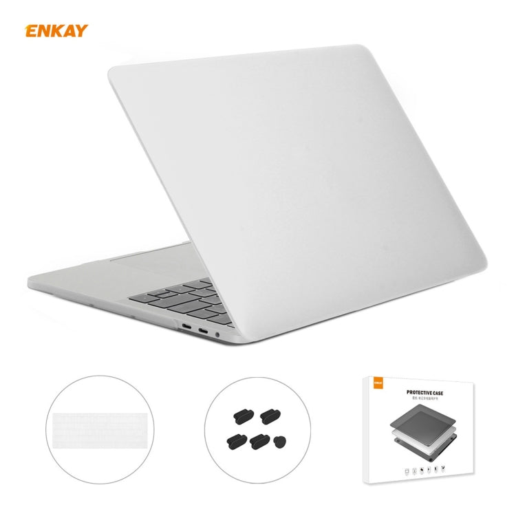 ENKAY 3 in 1 Matte Laptop Protective Case + EU Version TPU Keyboard Film + Anti-dust Plugs Set for MacBook Pro 13.3 inch A1706 / A1989 / A2159 (with Touch Bar), For MacBook Pro 13.3 inch A1706 (with Touch Bar)