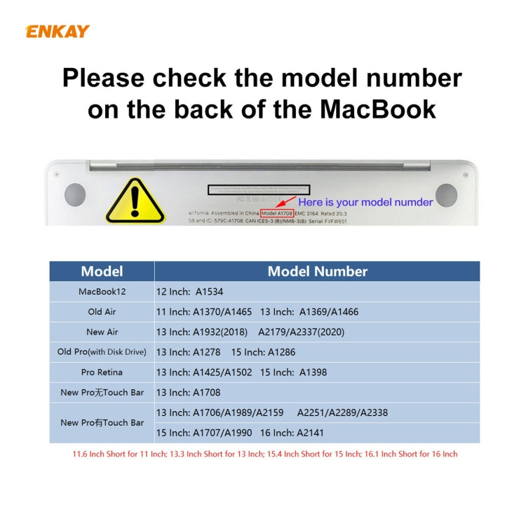 ENKAY 3 in 1 Matte Laptop Protective Case + EU Version TPU Keyboard Film + Anti-dust Plugs Set for MacBook Pro 13.3 inch A1706 / A1989 / A2159 (with Touch Bar), For MacBook Pro 13.3 inch A1706 (with Touch Bar)