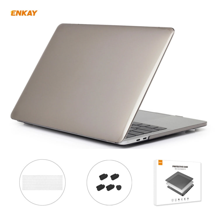 ENKAY 3 in 1 Crystal Laptop Protective Case + US Version TPU Keyboard Film + Anti-dust Plugs Set for MacBook Pro 13.3 inch A1706 / A1989 / A2159 (with Touch Bar), For MacBook Pro 13.3 inch A1706  (with Touch Bar)