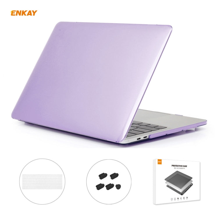 ENKAY 3 in 1 Crystal Laptop Protective Case + US Version TPU Keyboard Film + Anti-dust Plugs Set for MacBook Pro 13.3 inch A1706 / A1989 / A2159 (with Touch Bar), For MacBook Pro 13.3 inch A1706  (with Touch Bar)