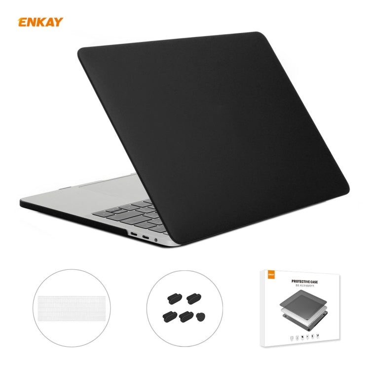 ENKAY 3 in 1 Matte Laptop Protective Case + US Version TPU Keyboard Film + Anti-dust Plugs Set for MacBook Pro 15.4 inch A1707 & A1990 (with Touch Bar), For MacBook Pro 15.4 inch A1707 (with Touch Bar)