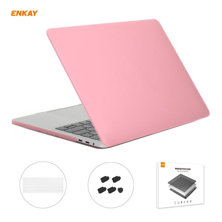 ENKAY 3 in 1 Matte Laptop Protective Case + US Version TPU Keyboard Film + Anti-dust Plugs Set for MacBook Pro 15.4 inch A1707 & A1990 (with Touch Bar), For MacBook Pro 15.4 inch A1707 (with Touch Bar)