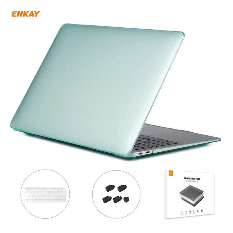 Housse de protection 3 en 1 pour ordinateur portable ENKAY, avec film de clavier en TPU version US et bouchons anti-poussière, pour MacBook Air 13,3 pouces A1932 (2018).