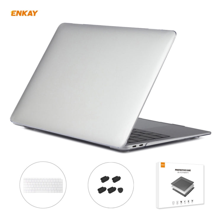 Housse de protection 3 en 1 pour ordinateur portable ENKAY, avec film de clavier en TPU version US et bouchons anti-poussière, pour MacBook Air 13,3 pouces A1932 (2018).