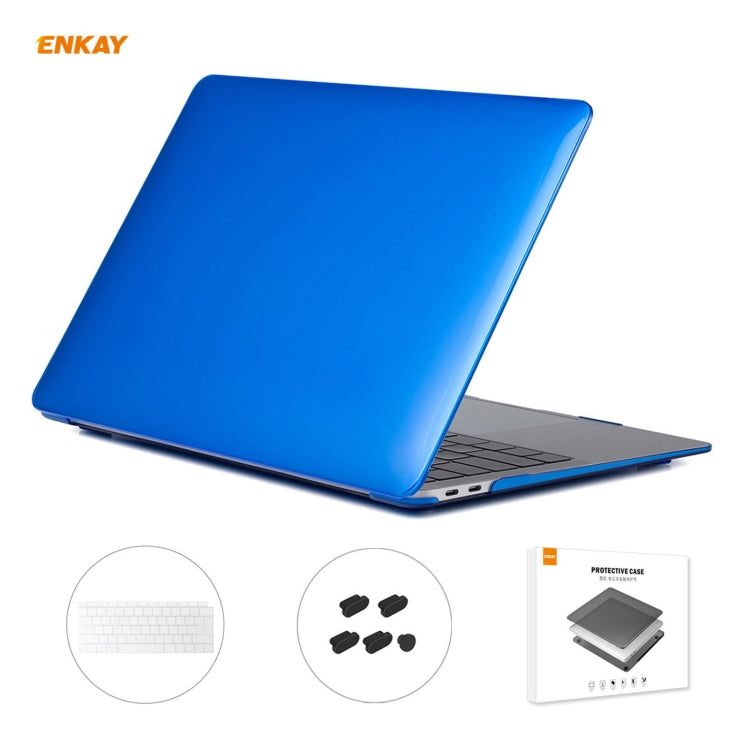 Housse de protection 3 en 1 pour ordinateur portable ENKAY, avec film de clavier en TPU version européenne et bouchons anti-poussière, pour MacBook Air 13,3 pouces A1932 (2018).