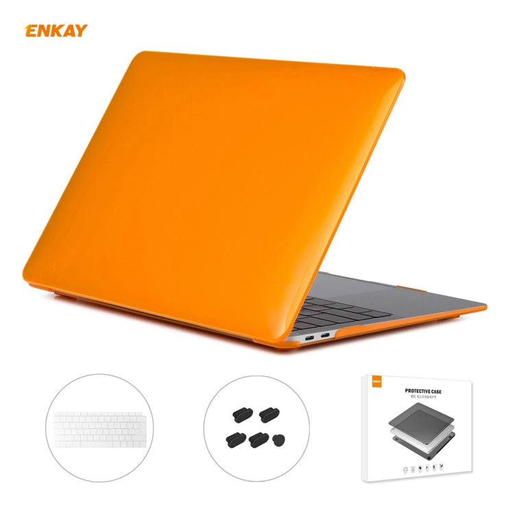 Housse de protection 3 en 1 pour ordinateur portable ENKAY, avec film de clavier en TPU version européenne et bouchons anti-poussière, pour MacBook Air 13,3 pouces A1932 (2018).