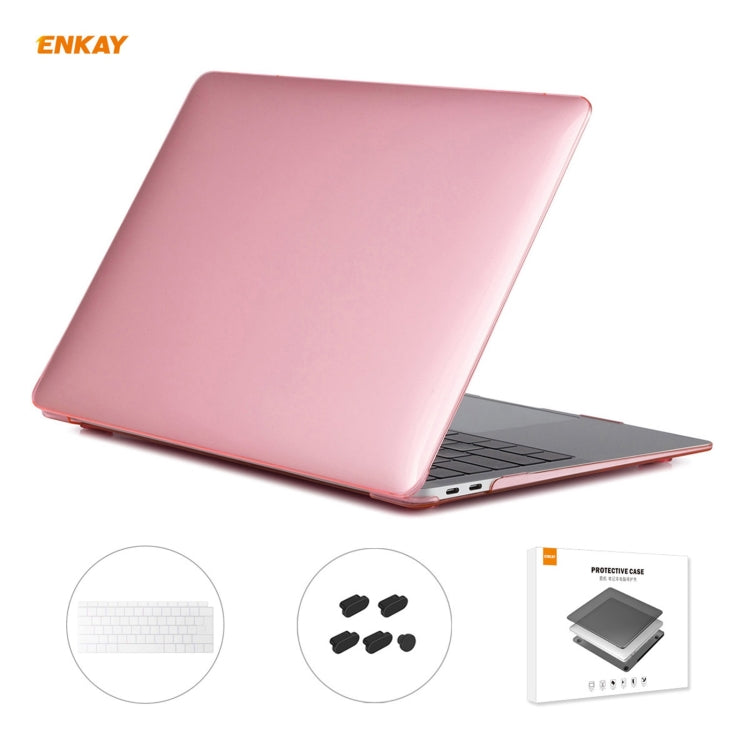 Housse de protection 3 en 1 pour ordinateur portable ENKAY, avec film de clavier en TPU version européenne et bouchons anti-poussière, pour MacBook Air 13,3 pouces A1932 (2018).