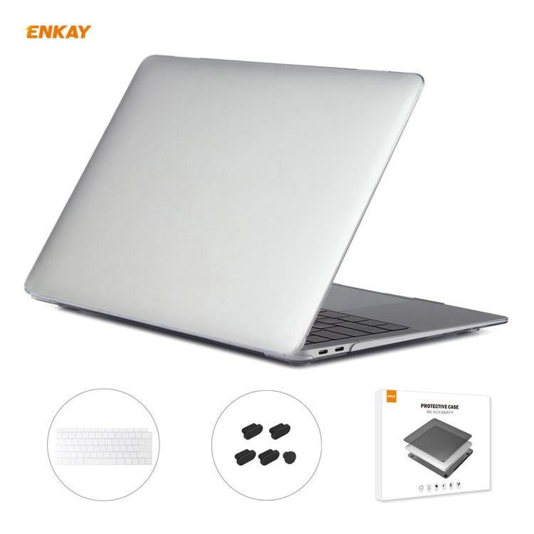 Housse de protection 3 en 1 pour ordinateur portable ENKAY, avec film de clavier en TPU version européenne et bouchons anti-poussière, pour MacBook Air 13,3 pouces A1932 (2018).