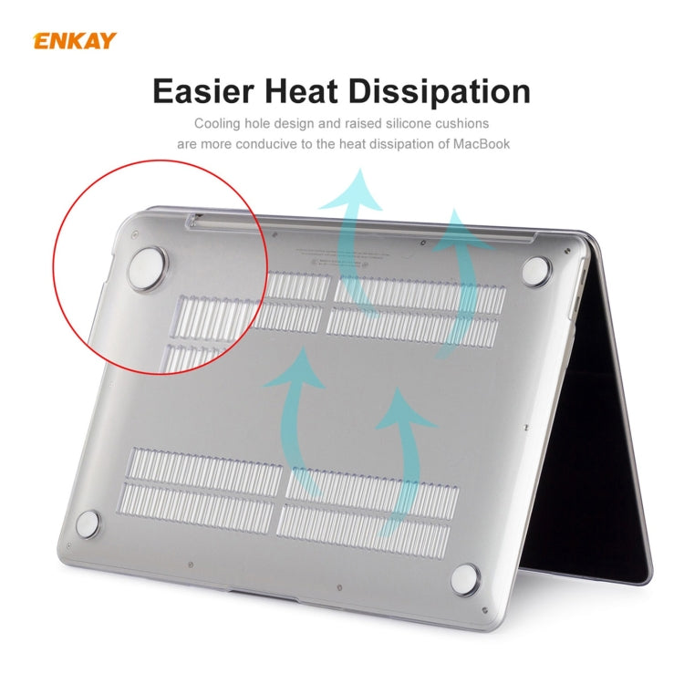 Housse de protection 3 en 1 pour ordinateur portable ENKAY, avec film de clavier en TPU version européenne et bouchons anti-poussière, pour MacBook Air 13,3 pouces A1932 (2018).