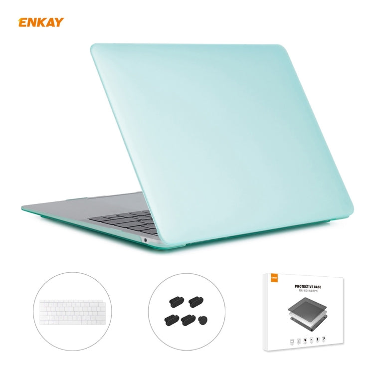 Housse de protection mate 3 en 1 ENKAY pour ordinateur portable, film de clavier en TPU version US et bouchons anti-poussière pour MacBook Air 13,3 pouces A1932 (2018), pour MacBook Air 13,3 pouces A1932 (2018)