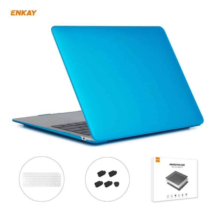 Housse de protection mate 3 en 1 ENKAY pour ordinateur portable, film de clavier en TPU version US et bouchons anti-poussière pour MacBook Air 13,3 pouces A1932 (2018), pour MacBook Air 13,3 pouces A1932 (2018)