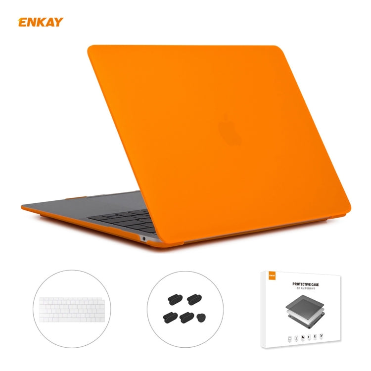 Housse de protection mate 3 en 1 ENKAY pour ordinateur portable, film de clavier en TPU version US et bouchons anti-poussière pour MacBook Air 13,3 pouces A1932 (2018), pour MacBook Air 13,3 pouces A1932 (2018)