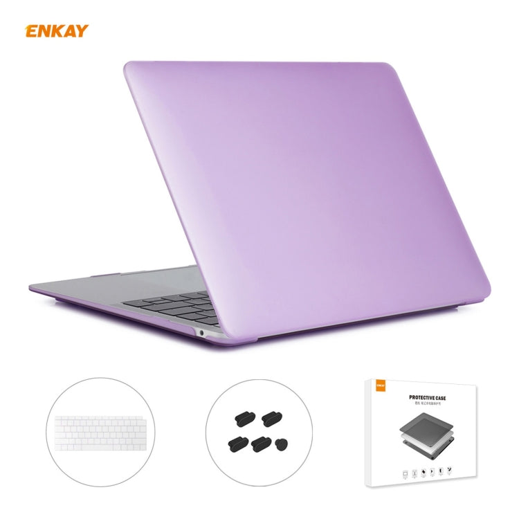Housse de protection mate 3 en 1 ENKAY pour ordinateur portable, film de clavier en TPU version US et bouchons anti-poussière pour MacBook Air 13,3 pouces A1932 (2018), pour MacBook Air 13,3 pouces A1932 (2018)