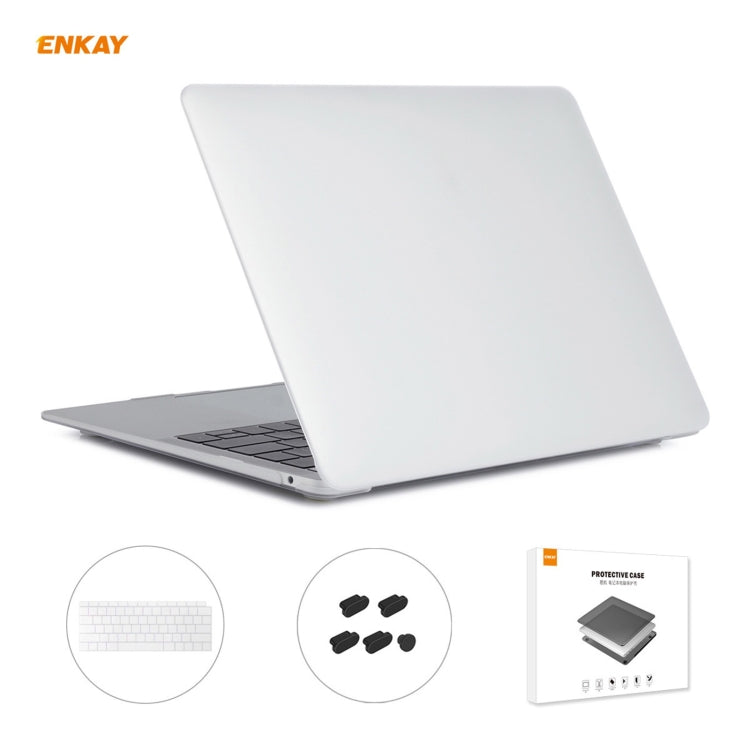 Housse de protection mate 3 en 1 ENKAY pour ordinateur portable, film de clavier en TPU version US et bouchons anti-poussière pour MacBook Air 13,3 pouces A1932 (2018), pour MacBook Air 13,3 pouces A1932 (2018)