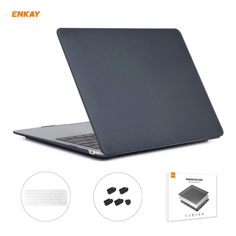 Housse de protection mate 3 en 1 ENKAY pour ordinateur portable, film de clavier en TPU version européenne et bouchons anti-poussière pour MacBook Air 13,3 pouces A1932 (2018), pour MacBook Air 13,3 pouces A1932 (2018)