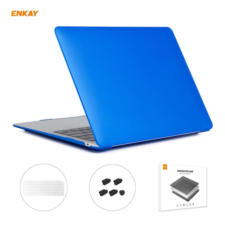 ENKAY 3 in 1 Matte Laptop Protective Case + EU Version TPU Keyboard Film + Anti-dust Plugs Set for MacBook Air 13.3 inch A1932 (2018), For MacBook Air 13.3 inch A1932 (2018)