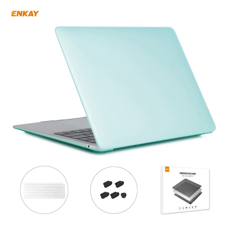 Housse de protection mate 3 en 1 ENKAY pour ordinateur portable, film de clavier en TPU version européenne et bouchons anti-poussière pour MacBook Air 13,3 pouces A1932 (2018), pour MacBook Air 13,3 pouces A1932 (2018)