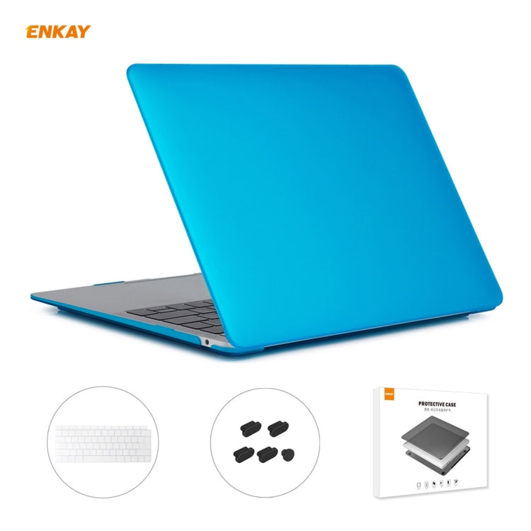 ENKAY 3 in 1 Matte Laptop Protective Case + EU Version TPU Keyboard Film + Anti-dust Plugs Set for MacBook Air 13.3 inch A1932 (2018), For MacBook Air 13.3 inch A1932 (2018)