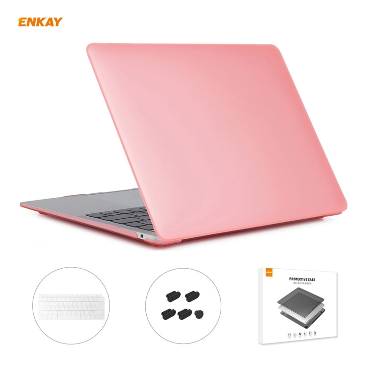 Housse de protection mate 3 en 1 ENKAY pour ordinateur portable, film de clavier en TPU version européenne et bouchons anti-poussière pour MacBook Air 13,3 pouces A1932 (2018), pour MacBook Air 13,3 pouces A1932 (2018)
