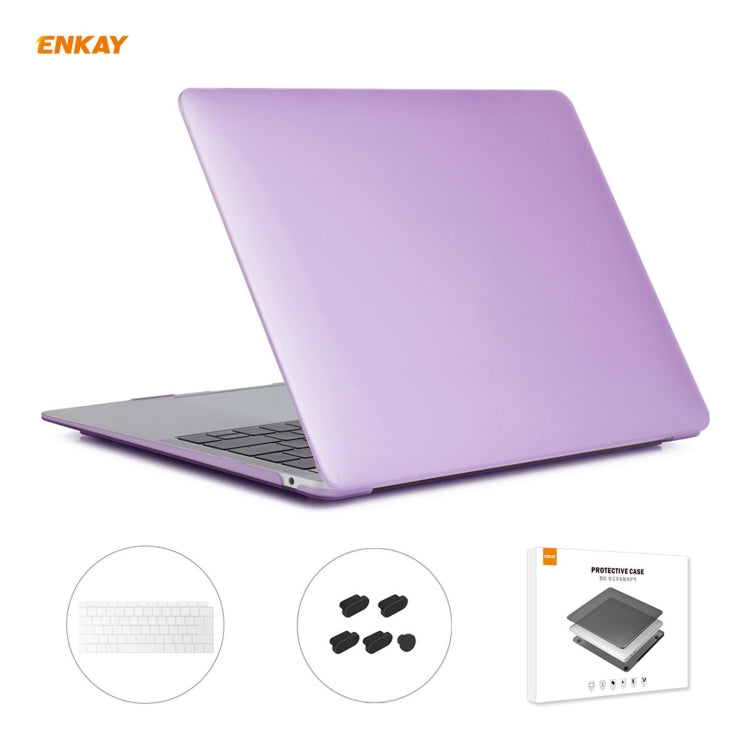 ENKAY 3 in 1 Matte Laptop Protective Case + EU Version TPU Keyboard Film + Anti-dust Plugs Set for MacBook Air 13.3 inch A1932 (2018), For MacBook Air 13.3 inch A1932 (2018)
