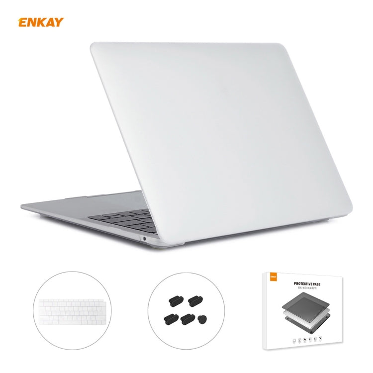 ENKAY 3 in 1 Matte Laptop Protective Case + EU Version TPU Keyboard Film + Anti-dust Plugs Set for MacBook Air 13.3 inch A1932 (2018), For MacBook Air 13.3 inch A1932 (2018)