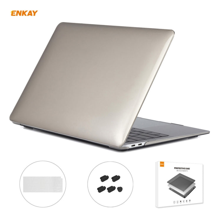 Housse de protection 3 en 1 pour ordinateur portable ENKAY, avec film de clavier en TPU version européenne et bouchons anti-poussière, pour MacBook Air 13,3 pouces A2179 et A2337 (2020), pour MacBook Air 13,3 pouces A2179 (2020).