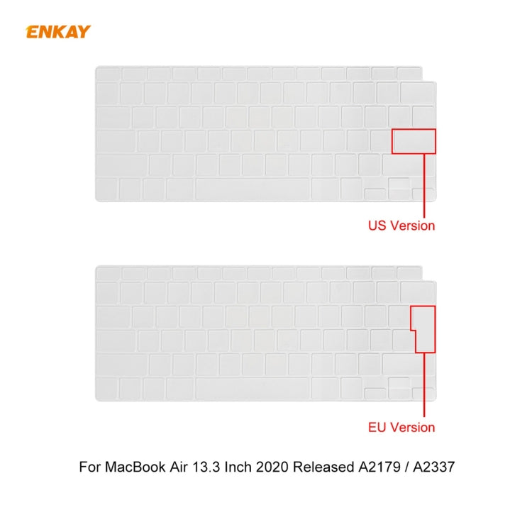 Housse de protection 3 en 1 pour ordinateur portable ENKAY, avec film de clavier en TPU version européenne et bouchons anti-poussière, pour MacBook Air 13,3 pouces A2179 et A2337 (2020), pour MacBook Air 13,3 pouces A2179 (2020).