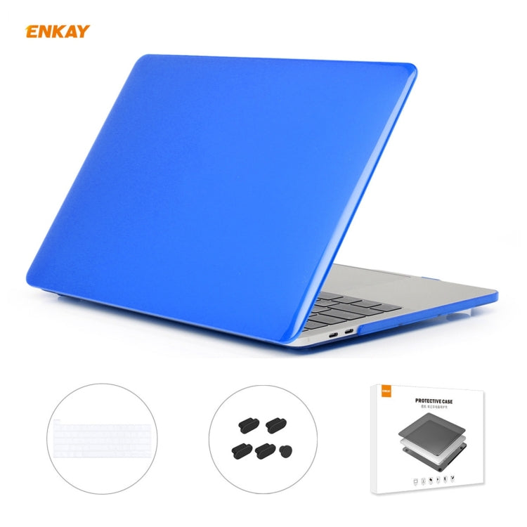 Housse de protection 3 en 1 pour ordinateur portable ENKAY, avec film de clavier en TPU version US et bouchons anti-poussière pour MacBook Pro 13,3 pouces (A2251, A2289 et A2338) (avec barre tactile)