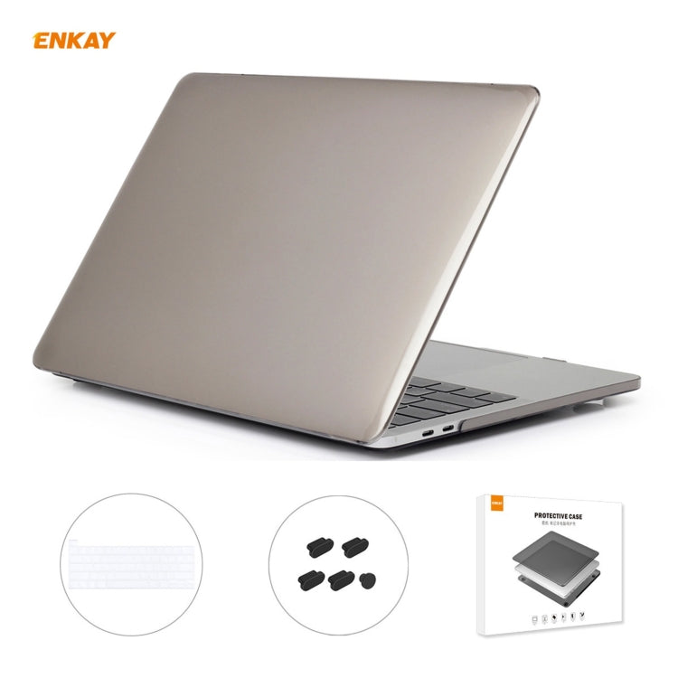 Housse de protection 3 en 1 pour ordinateur portable ENKAY, avec film de clavier en TPU version US et bouchons anti-poussière pour MacBook Pro 13,3 pouces (A2251, A2289 et A2338) (avec barre tactile)
