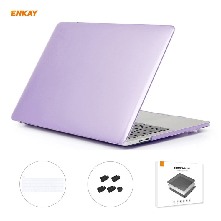 Housse de protection 3 en 1 pour ordinateur portable ENKAY, avec film de clavier en TPU version US et bouchons anti-poussière pour MacBook Pro 13,3 pouces (A2251, A2289 et A2338) (avec barre tactile)