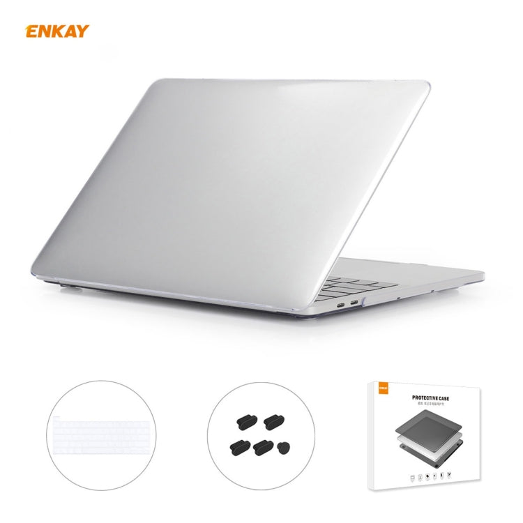 Housse de protection 3 en 1 pour ordinateur portable ENKAY, avec film de clavier en TPU version US et bouchons anti-poussière pour MacBook Pro 13,3 pouces (A2251, A2289 et A2338) (avec barre tactile)