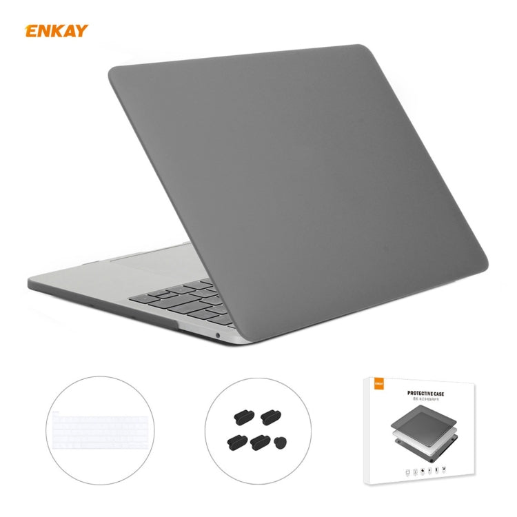ENKAY 3 in 1 Matte Laptop Protective Case + US Version TPU Keyboard Film + Anti-dust Plugs Set for MacBook Pro 13.3 inch A2251 & A2289 & A2338 (with Touch Bar), For MacBook Pro 13.3 inch A2251 (with Touch Bar)